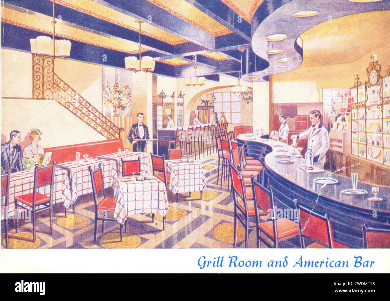 Grill Room und American Bar im Monseigneur Grill Room, Jermyn Street, London S.W.1. UK 1936 Stockfoto