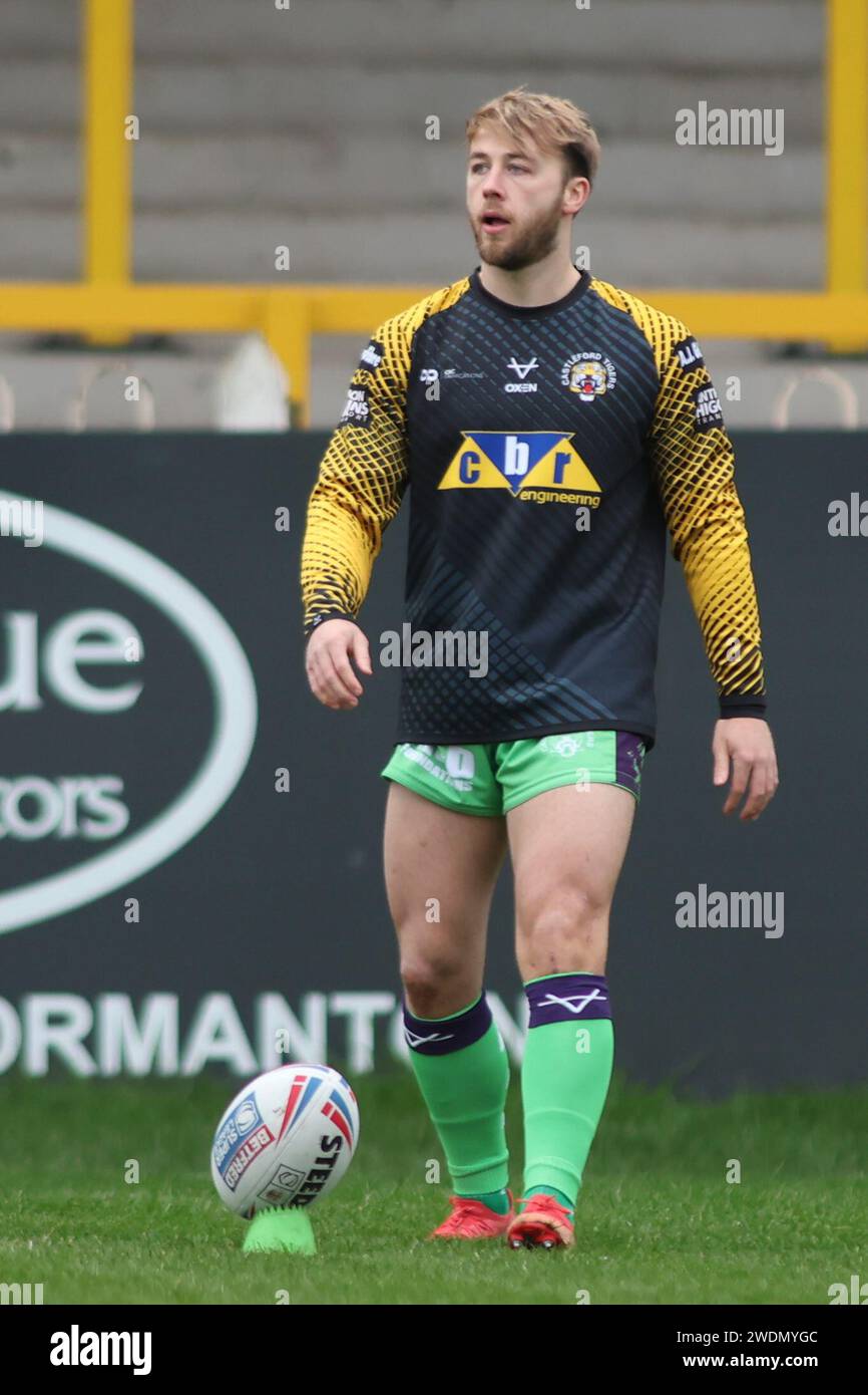 Castleford, Großbritannien. Januar 2024. Wheldon Road, Castleford, West Yorkshire, 21. Januar 2024 2024 Castleford Tigers vs London Broncos Danny Richardson von Castleford Tigers Credit: Touchlinepics/Alamy Live News Stockfoto