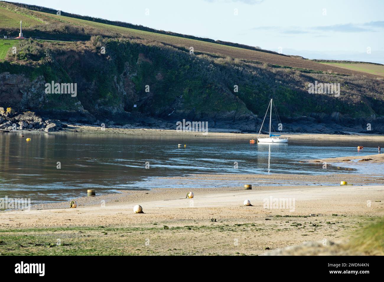 Rock, Cornwall, England, 28. November 2023 ein Blick auf die Landschaft von Rock Beach Stockfoto