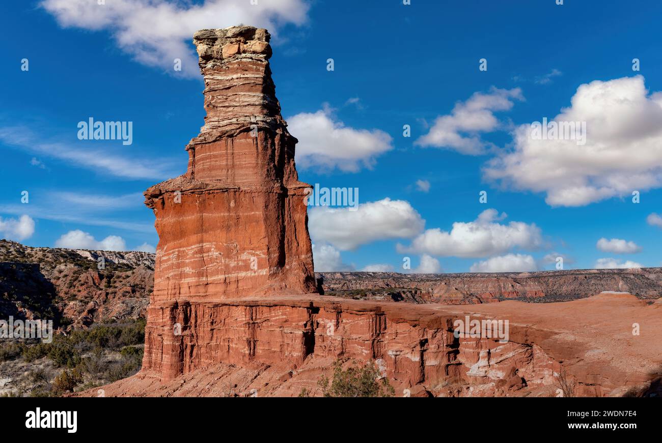 Wolken am Nachmittag im Lighthouse Palo Duro Canyon Texas Stockfoto