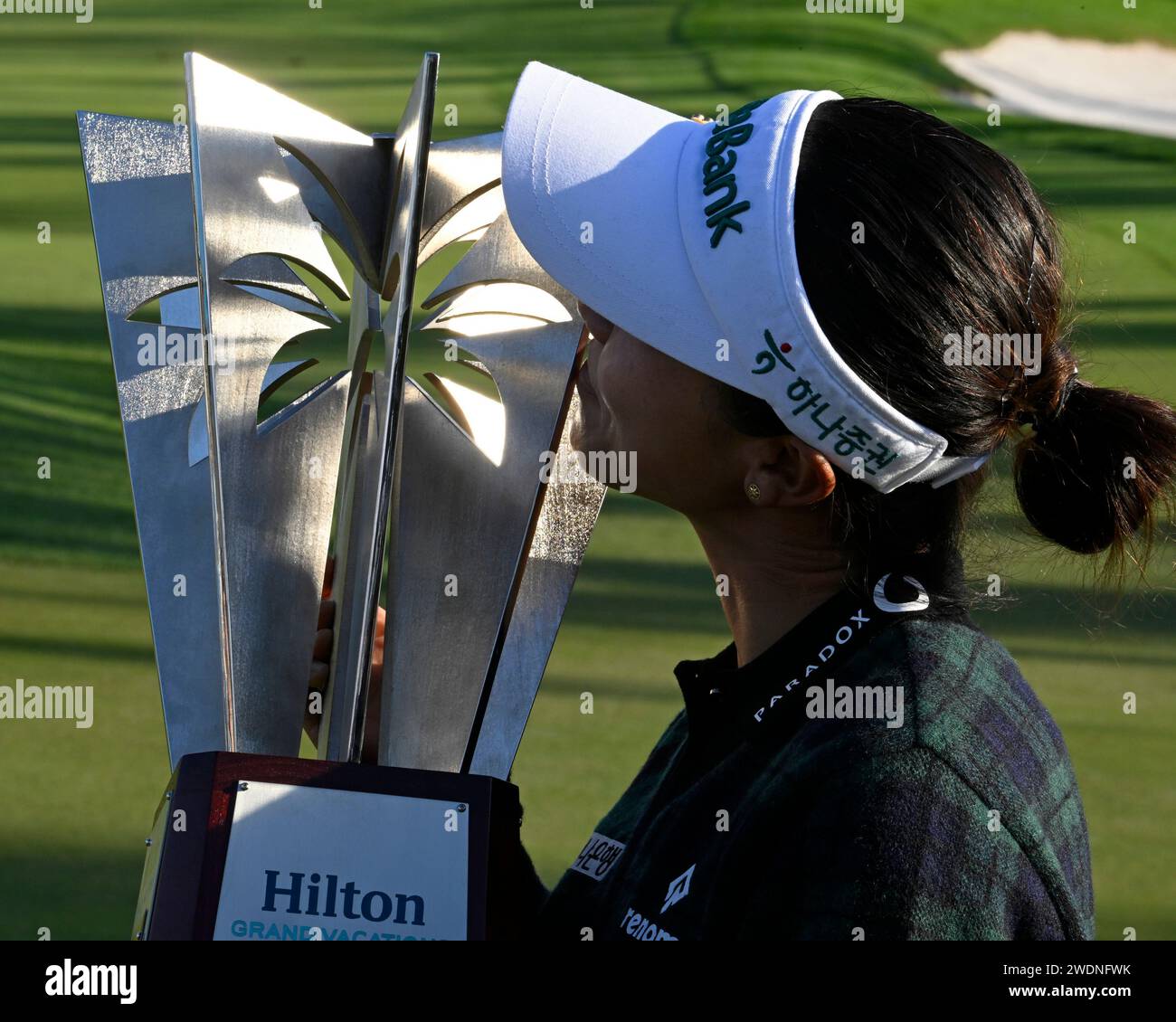 Orlando, Florida am Sonntag, 21. Januar 2024. Lydia Ko küsst ihre