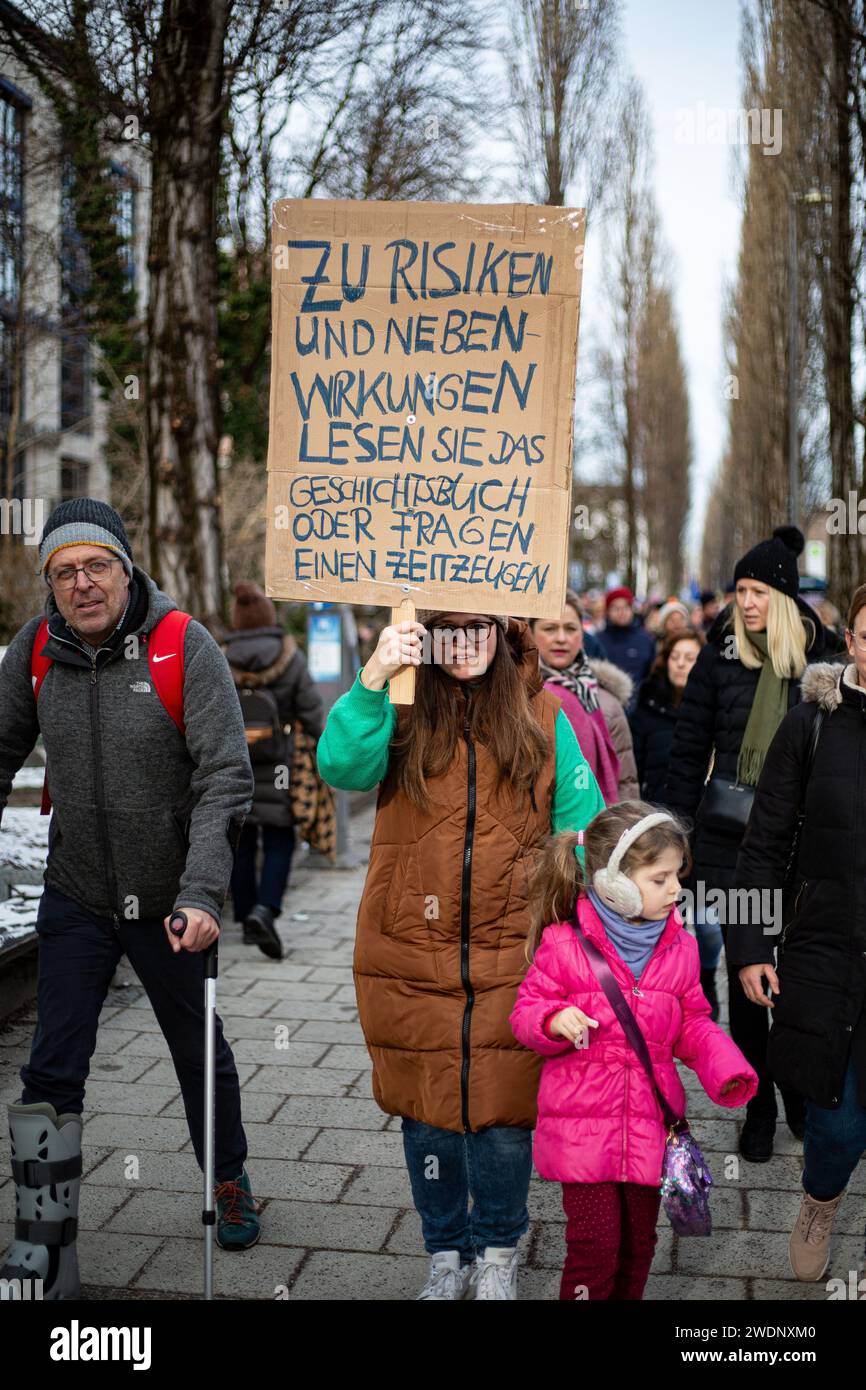  München, Deutschland. Januar 2024. Am 21. Januar 2024 versammelten sich Illustration 