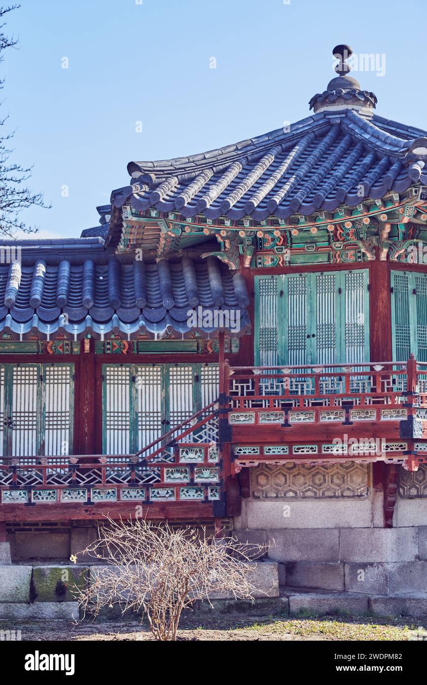 Gyeongbokgung Palast. Klassische Architektur. Traditionelles Haus. Stockfoto