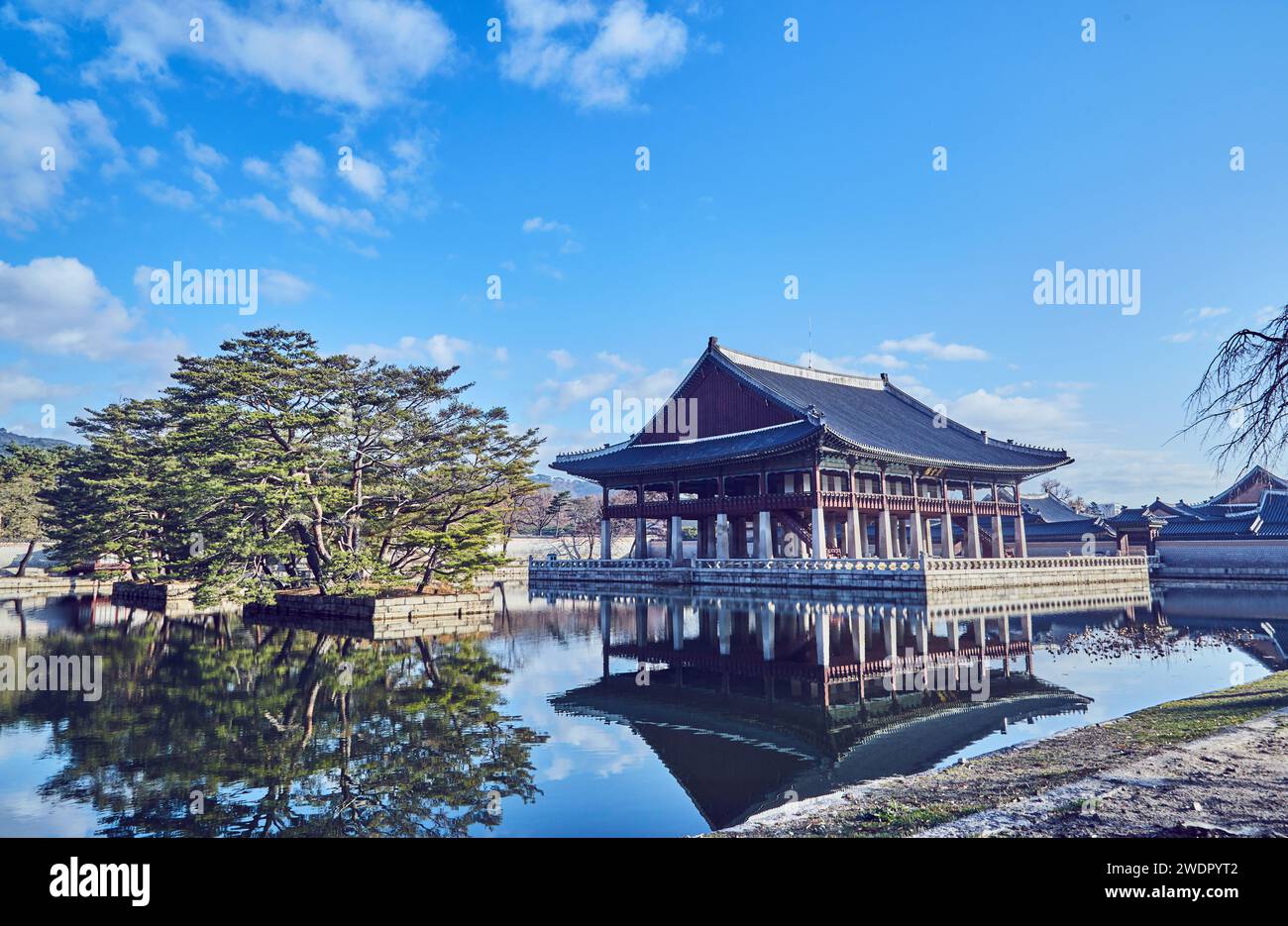 Gyeongbokgung Palast. Klassische Architektur. Traditionelles Haus. Stockfoto