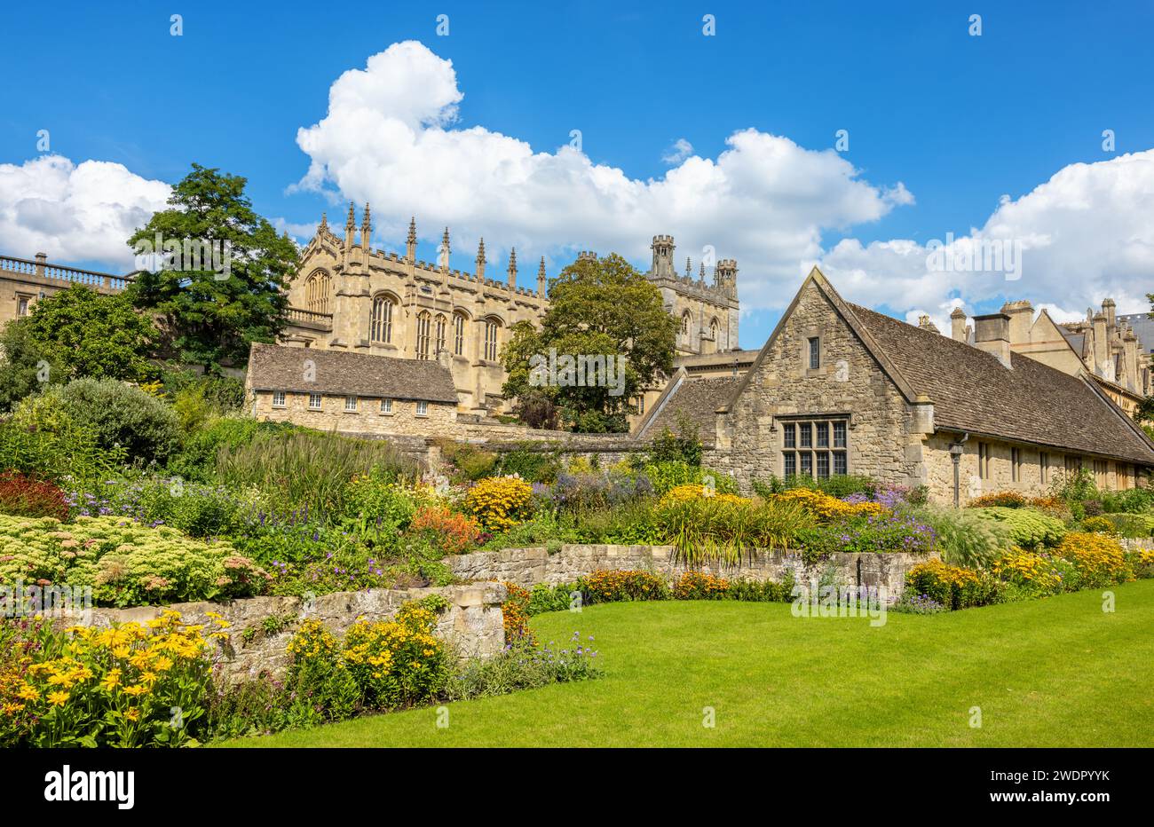 Panoramablick auf Christ Church College und Memorial Garden. Oxford, England, Großbritannien Stockfoto