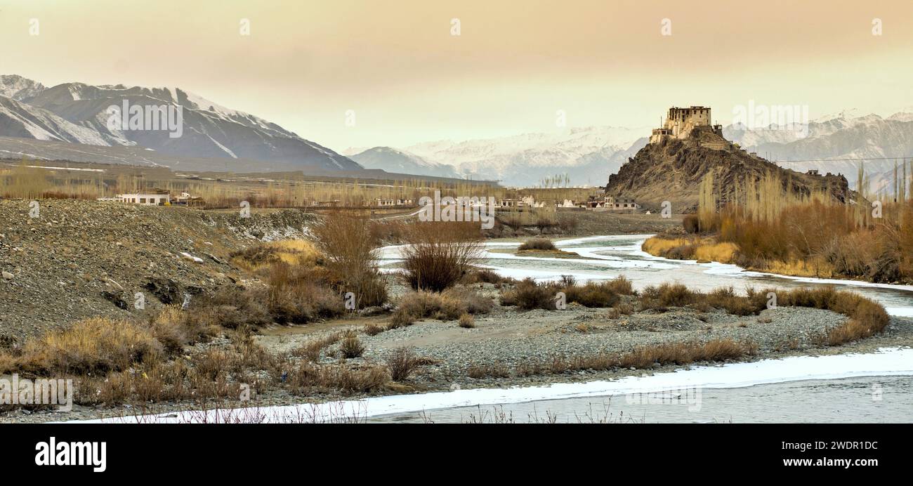 Indus River, Leh, Ladakh, Kaschmir, Indien, Asien Stockfoto