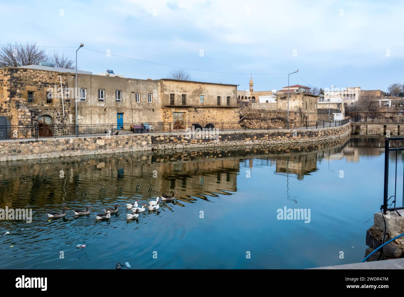 Die Stadt in Öğündük/Şırnak/İdil, Fluss Türkiyeon Midyat, südöstliche türkei, Provinz Midyat Stockfoto