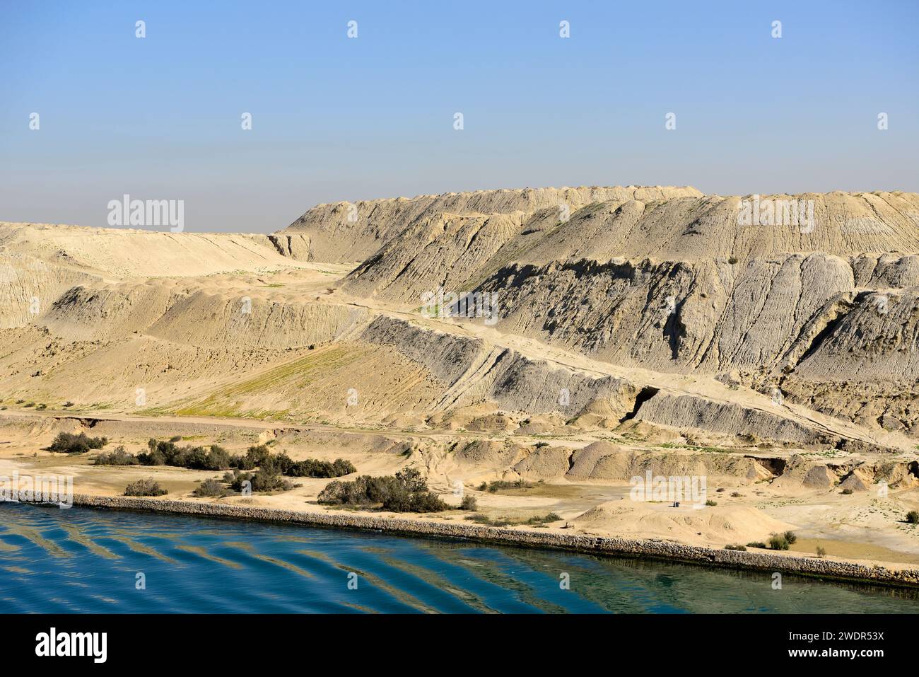 Suez-Kanal, Wüstenlandschaft, Ägypten Stockfoto