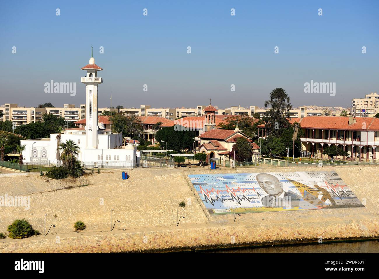 El Shetaa Moschee, Suez Kanal, Ismailia, Stadt. Ägypten Stockfoto
