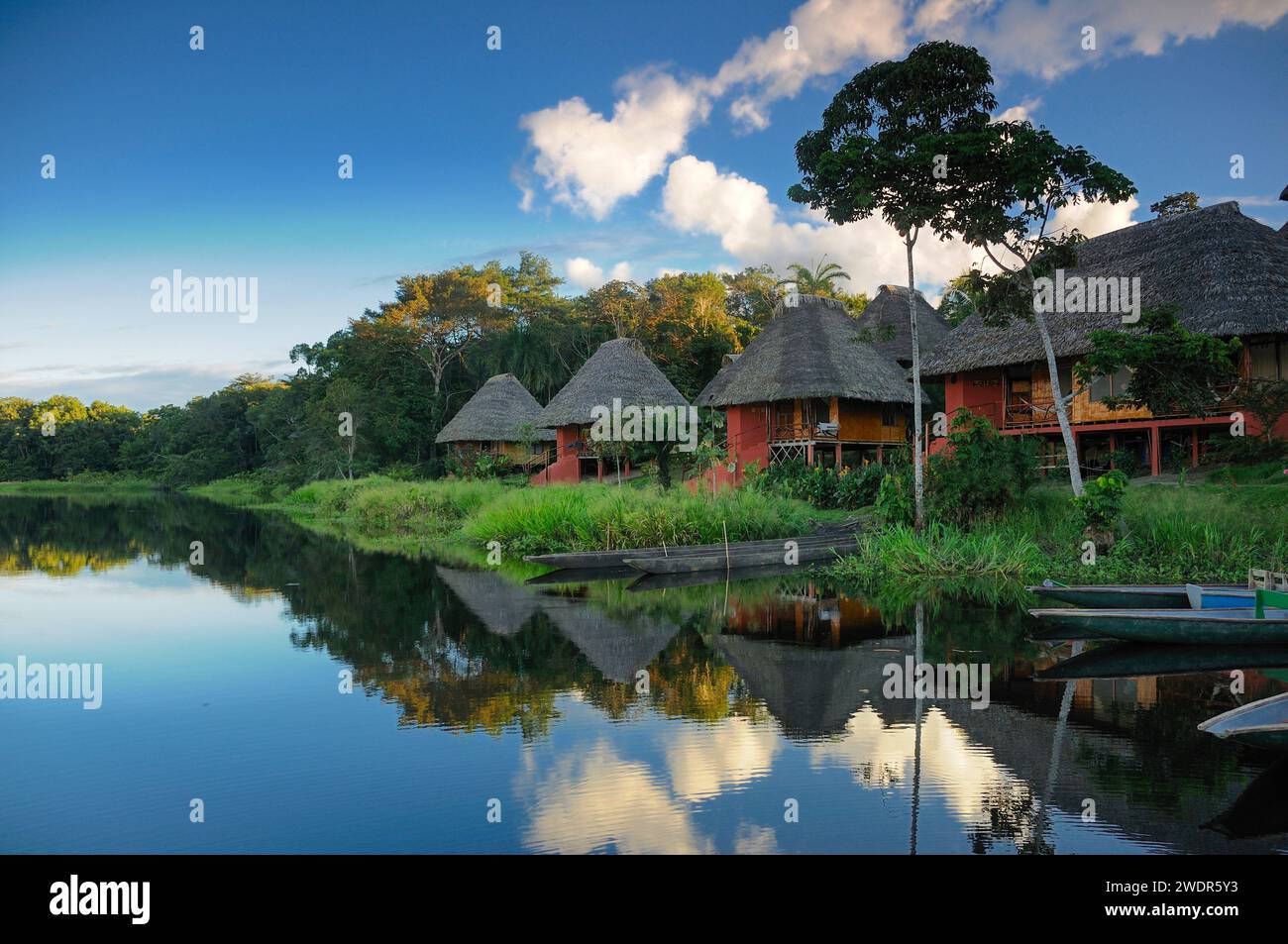 Südamerika, Amazonas, Ecuador, Anangurocha Lake, Napo Wildlife Center, Hotel, Stockfoto