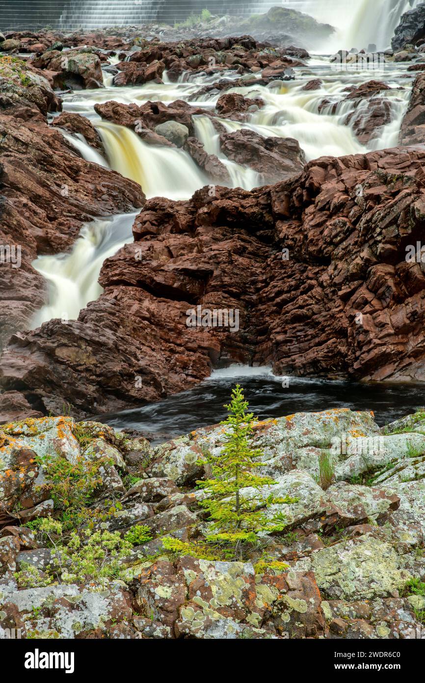 Kanada, Maritimes, Neufundland, Grand Falls-Windsor, Wasserfall und Staudamm Stockfoto