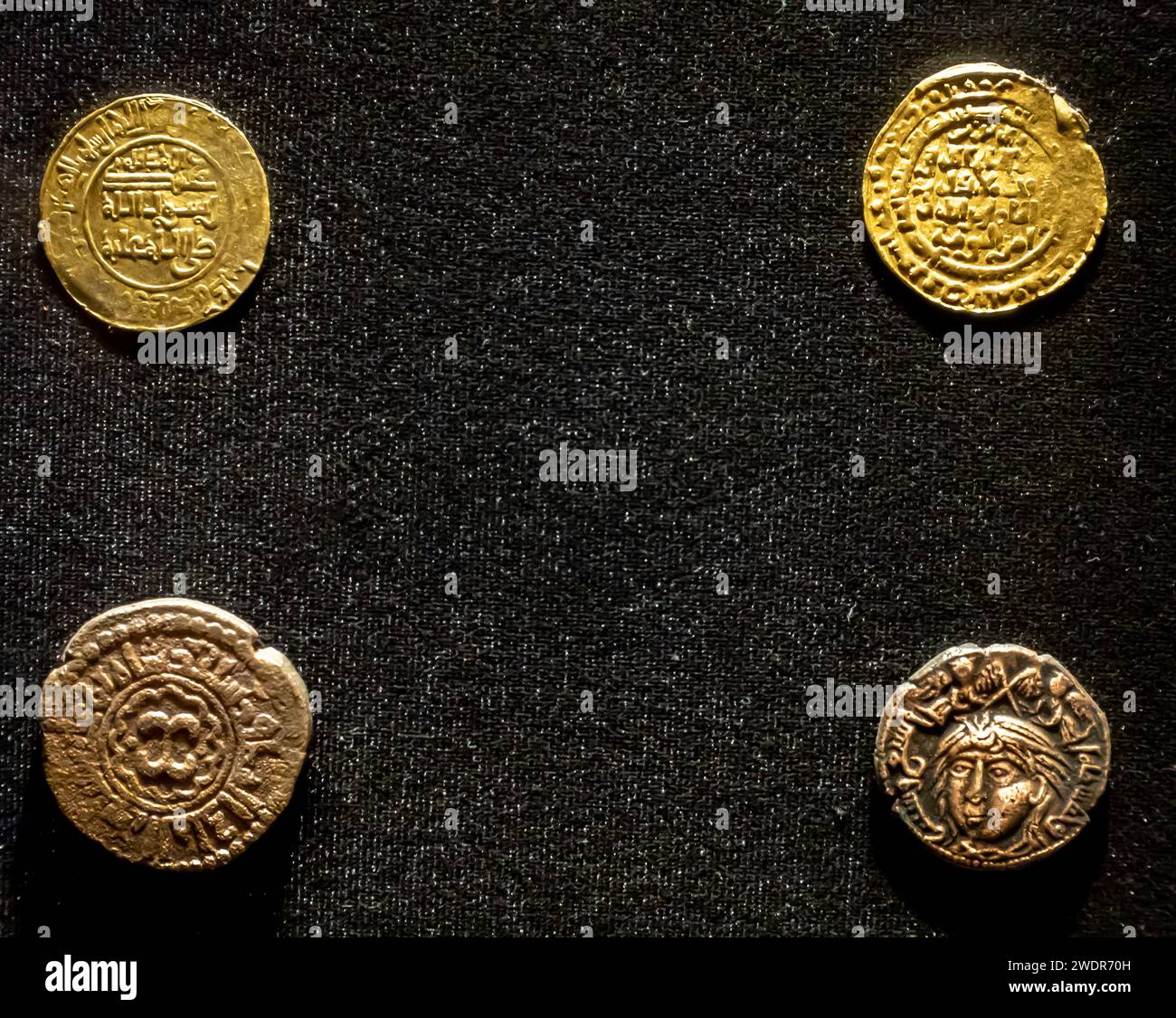 Münzen des Königreichs Mossul (1157 - 1250 n. Chr.) Stockfoto