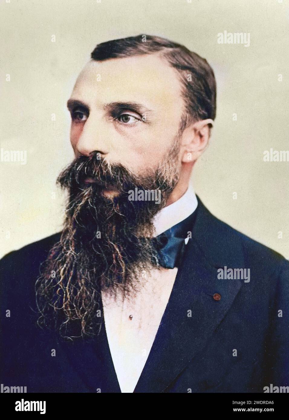 Porträt von Auguste Pavie, französischer Entdecker, Diplomat und hoher Beamter - spätere Färbung Stockfoto