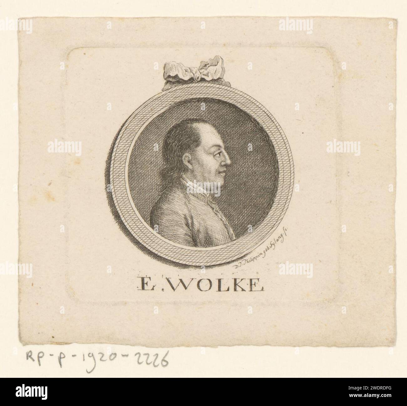 Porträt von E. Wolke, Johanna Dorothea Sysang, 1739 - 1791 Druckpapierstich historischer Personen Stockfoto