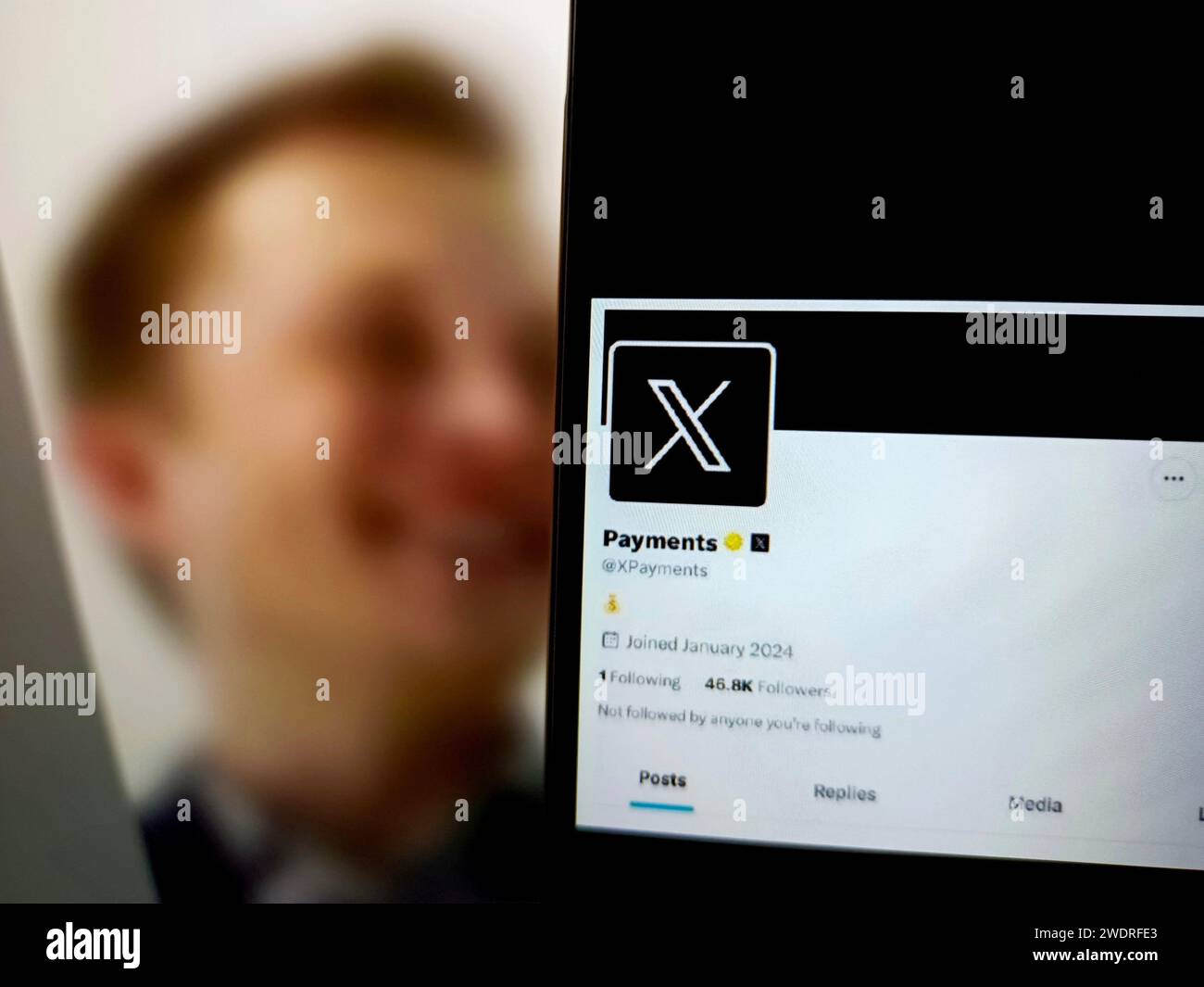 SUQIAN, CHINA - 22. JANUAR 2024 - Abbildung: Kontonummer Xpayment, Suqian, Provinz Jiangsu, China, 22. Januar 2024. Stockfoto