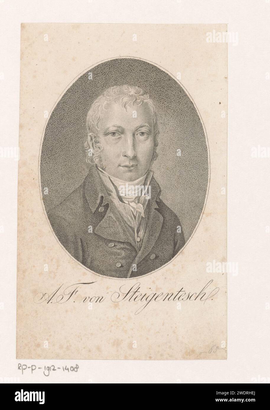 PortraT van August Ernst Freiherr von Steitentesch, Joseph Franz Freiherr von Goez (evtl.), 1784 - 1815 Druckpapier historische Personen. Schriftsteller, Dichter, Autor Stockfoto