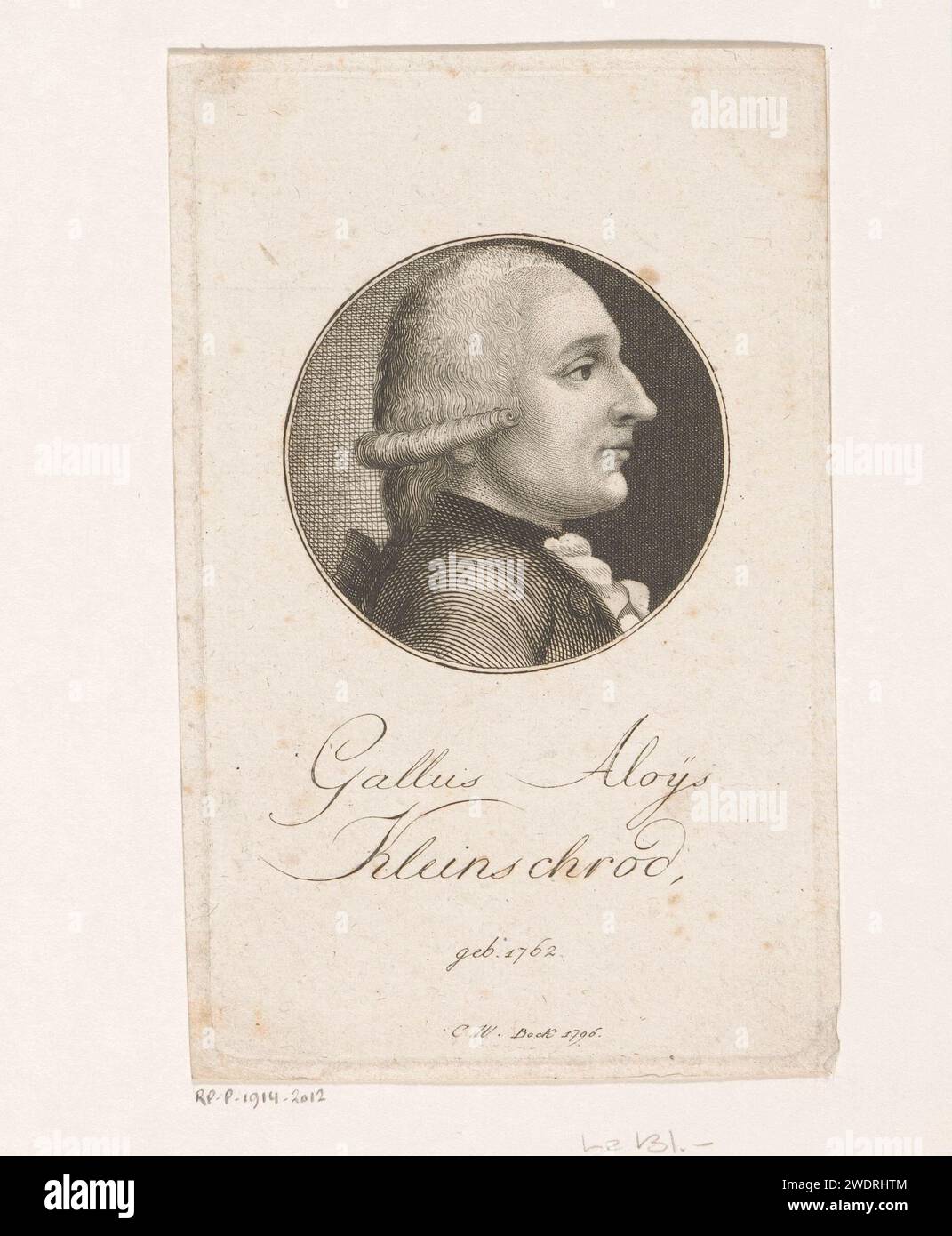 PortraT van Gallus Aloysius Caspar Kleinschrod, Christoph Wilhelm Bock, 1796 Print Nürnberger Papierstich / Ätzen historischer Personen Stockfoto