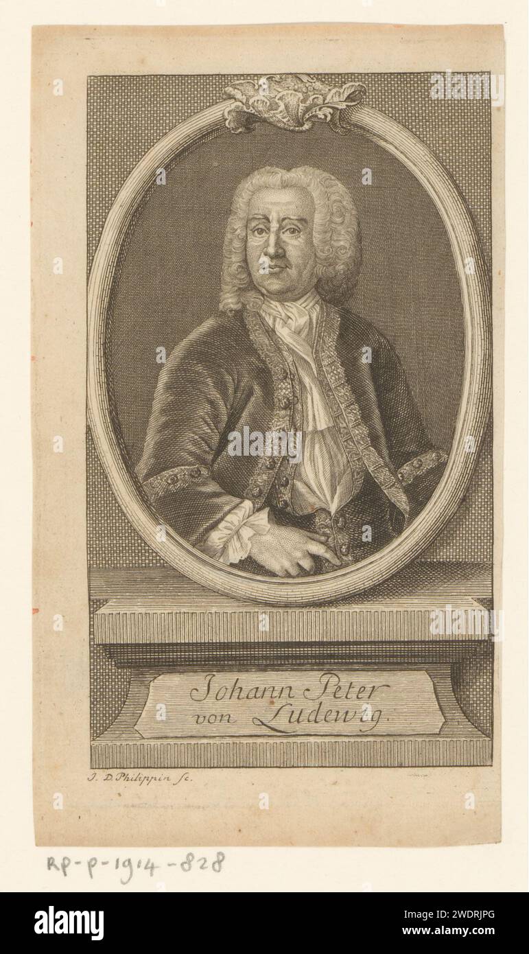 Porträt van Johann Peter von Ludewig, Johanna Dorothea Sysang, 1739 - 1791 Druckpapierstich historischer Personen Stockfoto