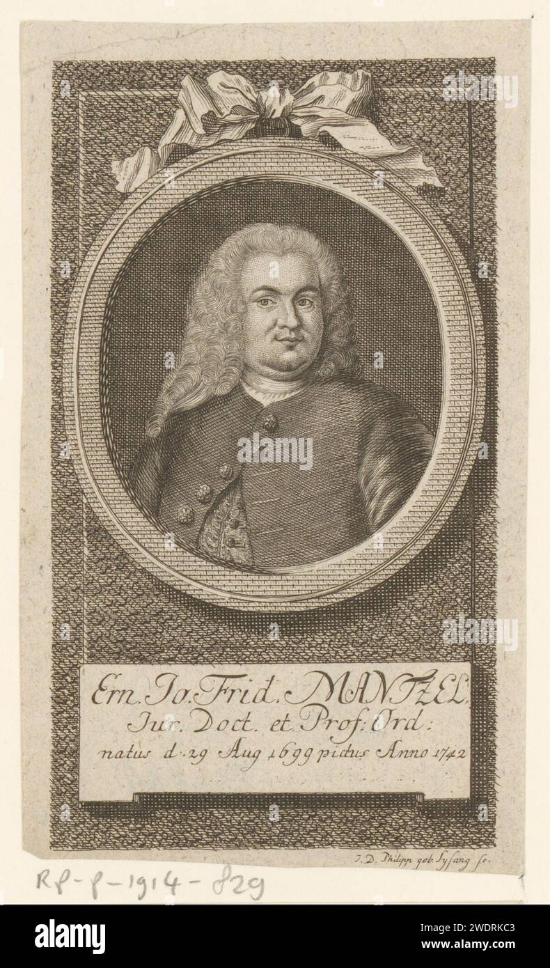PortraT van Ernst Johann Friedrich Mantzel, Johanna Dorothea Sysang, 1742 - 1791 Druckpapier mit Gravur historischer Personen Stockfoto