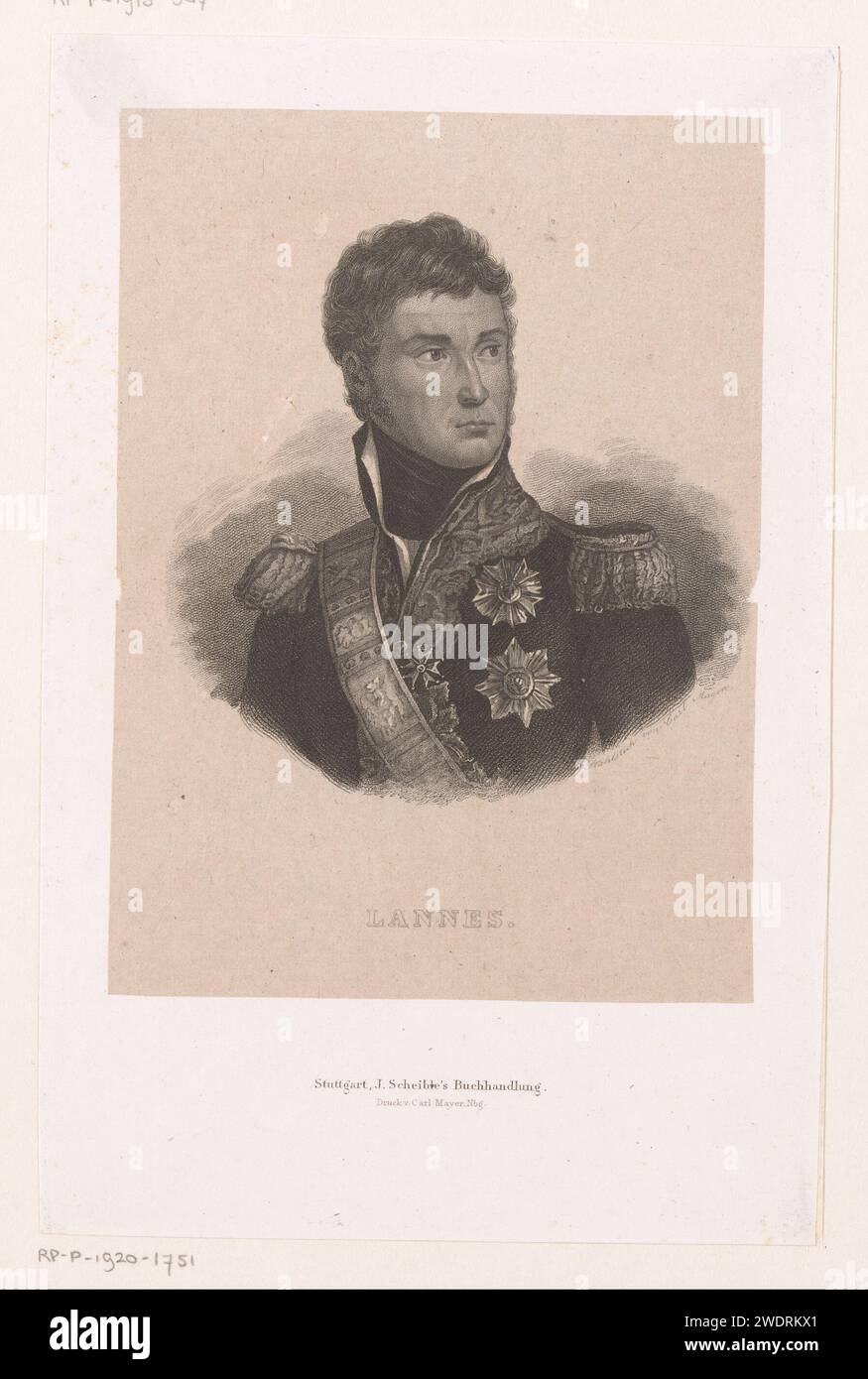 Portret van Jean Lannes, Carl Mayer, 1808 - 1868 Druckerei: Neurenbergprinter: NeurenbergVerlag: Stuttgarter Papier historische Personen Stockfoto