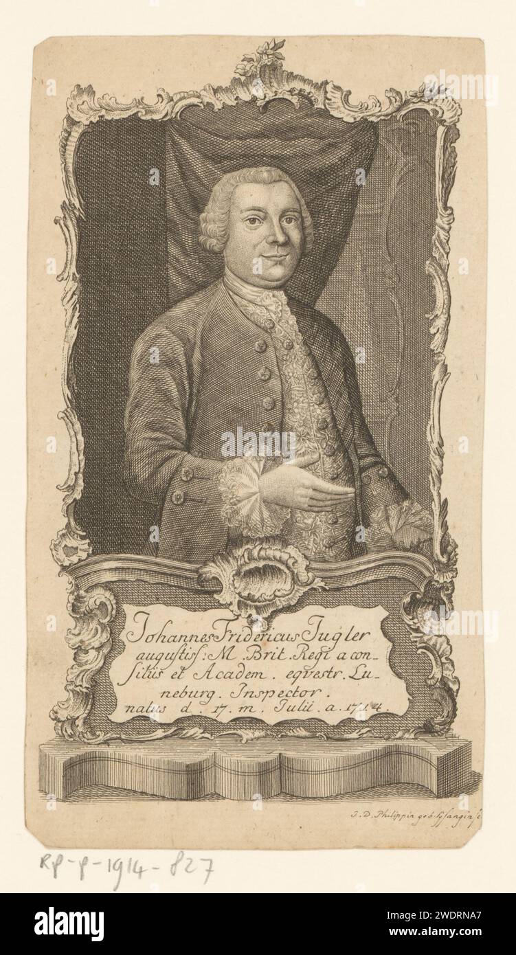 Porträt van Johann Friedrich Jugler, Johanna Dorothea Sysang, 1739 - 1791 Druck Leipziger Papierstich historischer Personen Stockfoto
