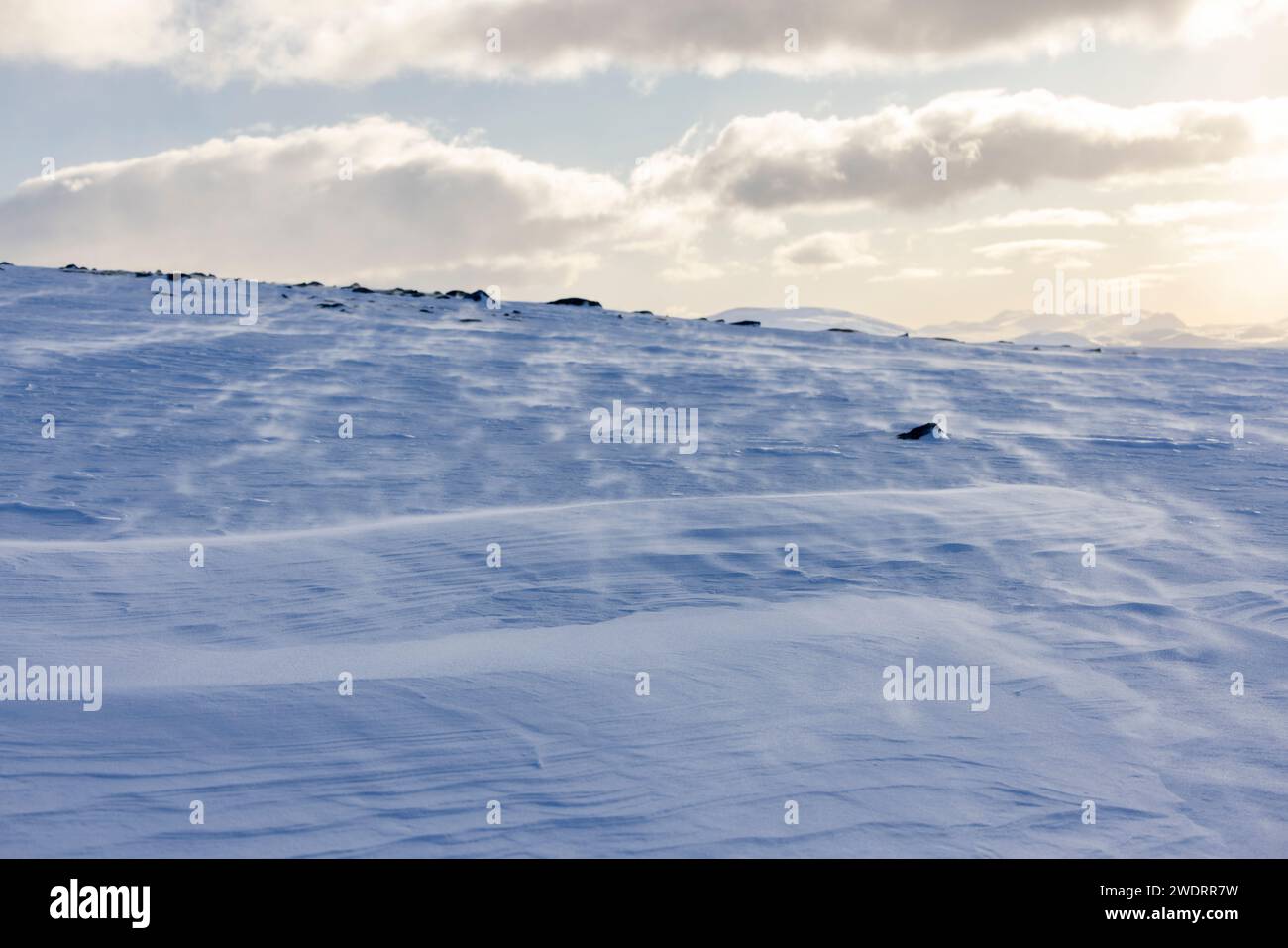 Winterlandschaft in einem norwegischen Nationalpark Stockfoto