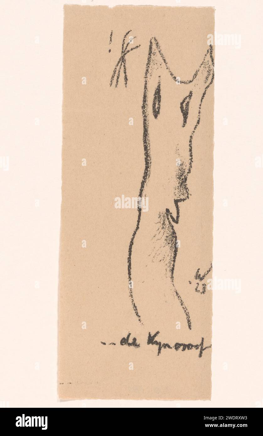 Kynosoof, heich Wichmann, 1923er-Druck gezogene Figur mit spitzen Ohren. Papierkarikaturen (menschliche Typen) Stockfoto