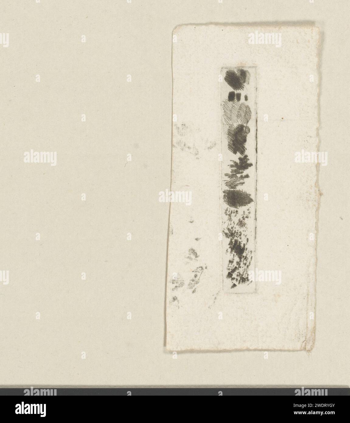 Test of Radiching and Doorprint, Cornelis Ploos van Amstel, 1736–1798 Print der Druck ist lose auf der Rückseite eines Albums. Amsterdamer Papierätzung Stockfoto
