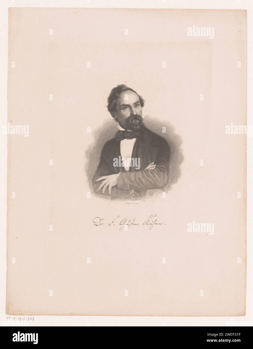 PortraT van Gustav Kühne, August Weger, 1849 - 1892 Druck Leipzig Papier Stahl Gravur historische Personen Stockfoto