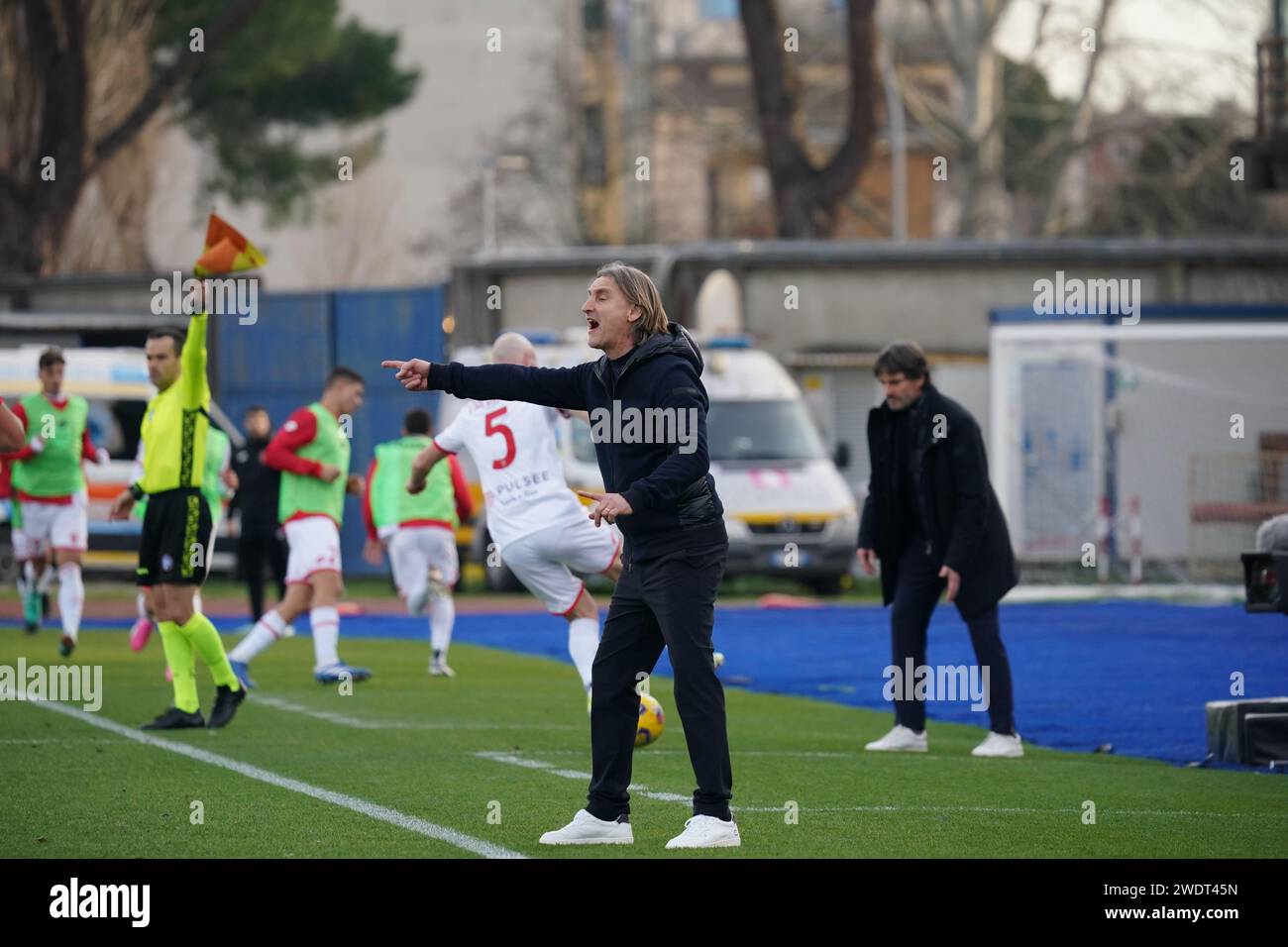 Empoli, Italien. Januar 2024. Davide Nicola, während des Empoli FC gegen den AC Monza, Serie A, im Carlo Castellani Stadium. Quelle: Alessio Morgese/Alessio Morgese/Emage/Alamy Live News Stockfoto