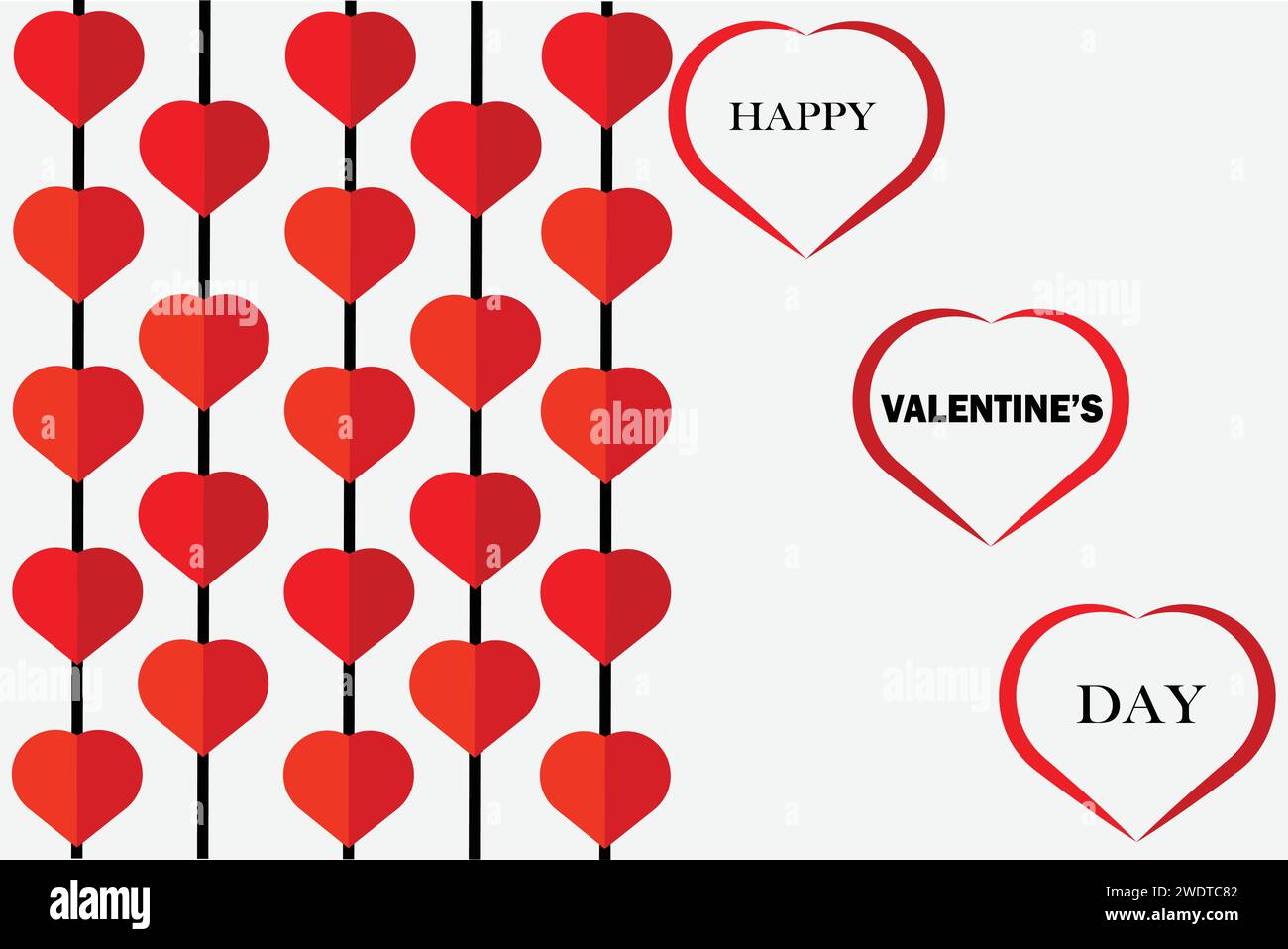 Happy valentinstag Typografie Vektor-Design mit geschnittenen roten Herzen Form auf weißem Hintergrund. Stock Vektor