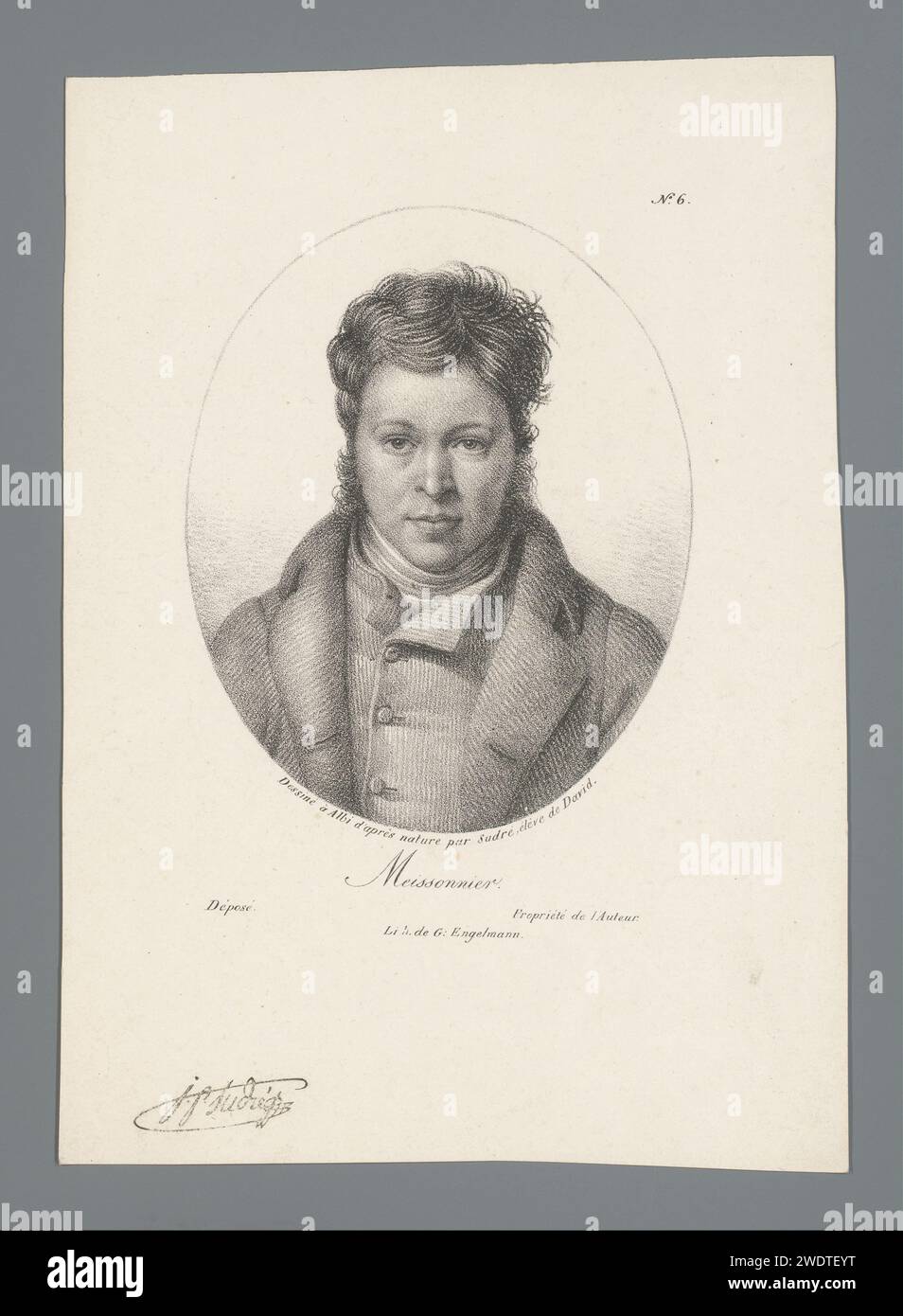 Portret van J.M. Missonnier, Jean Pierre Sudre (1783-1866), 1818 Druck Paris Papier historische Personen Stockfoto
