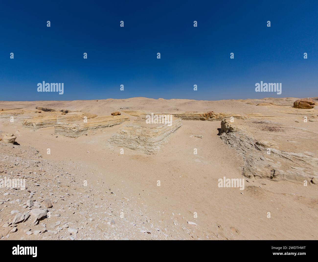 Ägypten, Region Fayum, El Lahun, Pyramidenkomplex von Sesostris II, Mastabas. Stockfoto