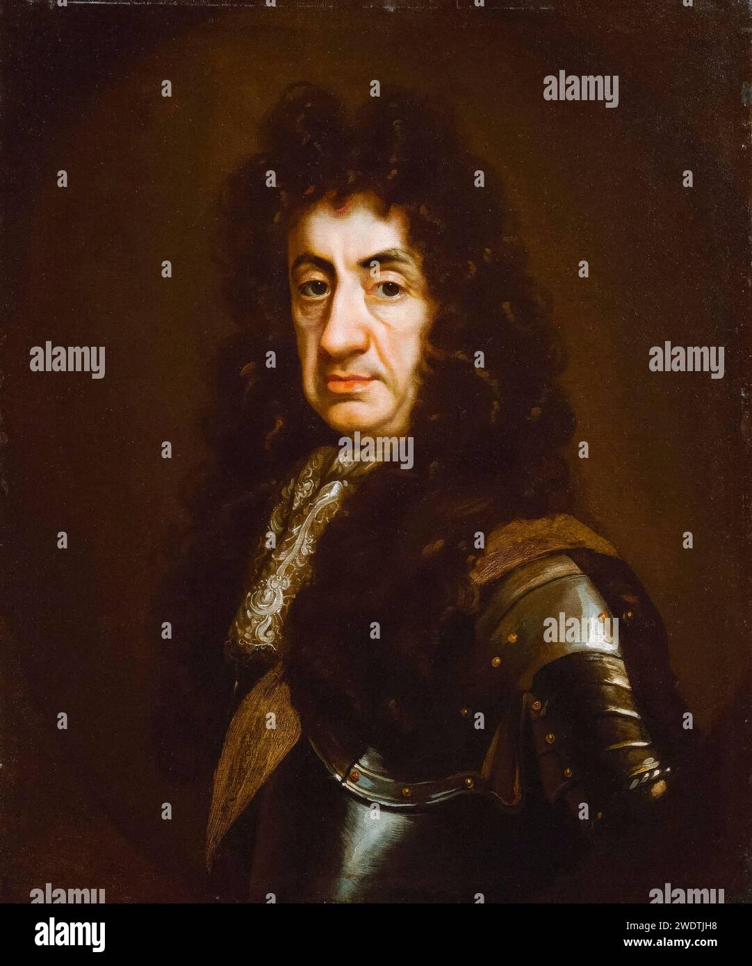 Karl II. Von England (1630–1685), Porträtmalerei in Öl auf Leinwand von John Riley, 1680-1685 Stockfoto