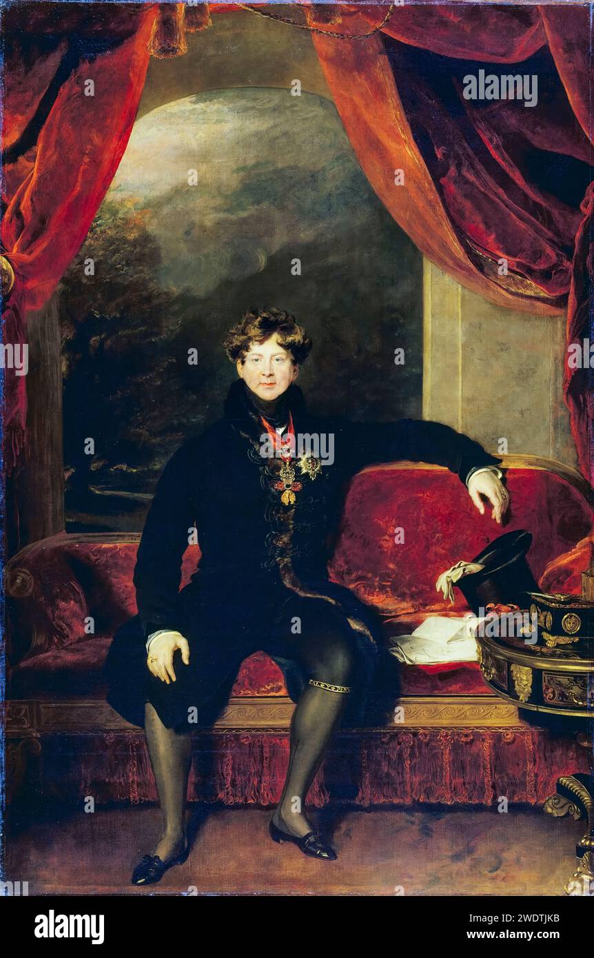 Georg IV. (1762–1830), König von Großbritannien und Hannover (1820–1830), Porträtgemälde in Öl auf Leinwand von Sir Thomas Lawrence, 1822 Stockfoto