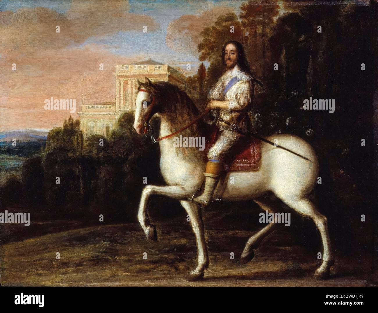 Karl I. (1600–1649), König von England, Reiterporträt in Öl auf Platte 1630-1639 Stockfoto