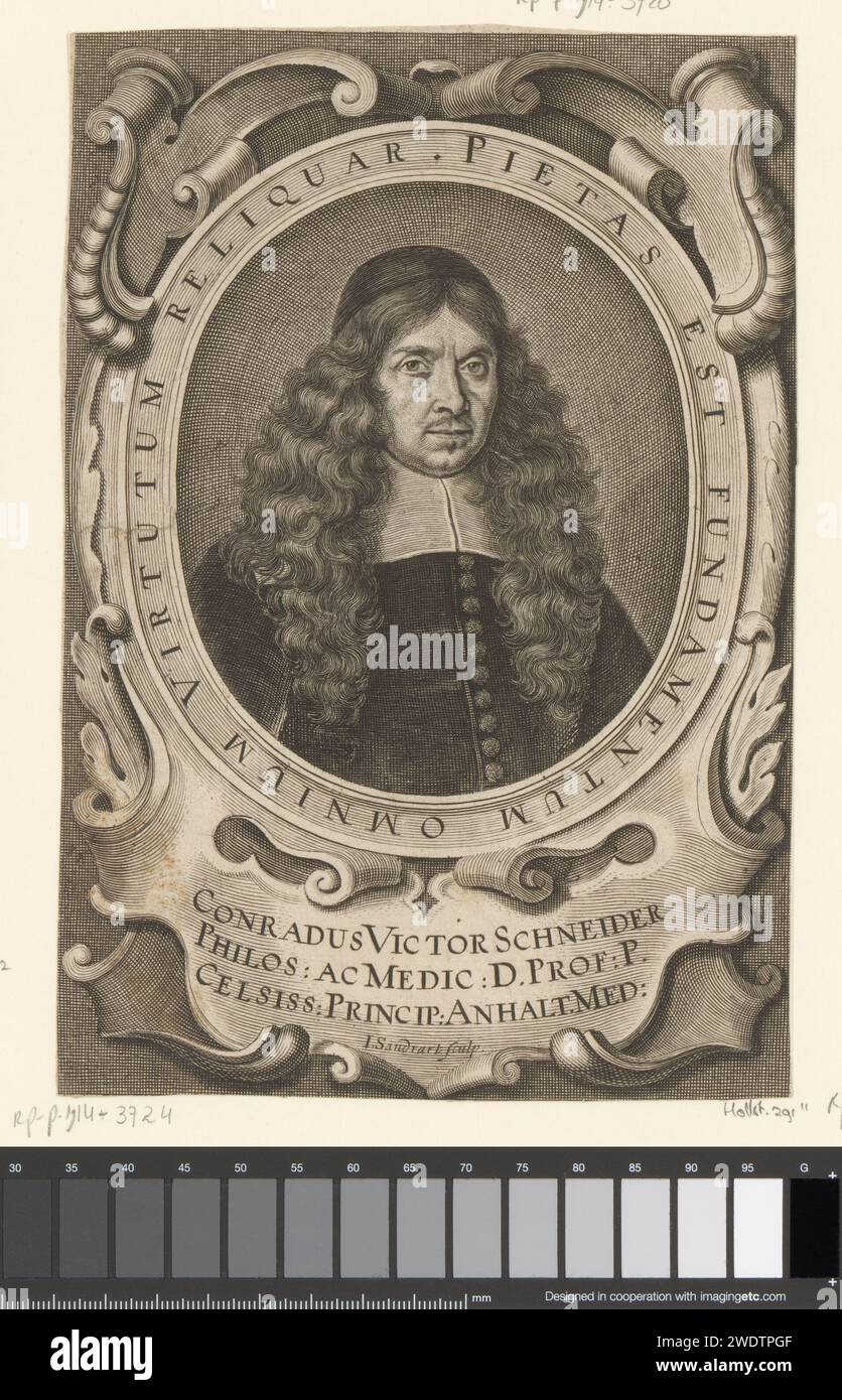 PortraT van Conrad Victor Schneider, Jakob von Sandrart, ca. 1660 Druckpapier mit Stich historischer Personen Stockfoto