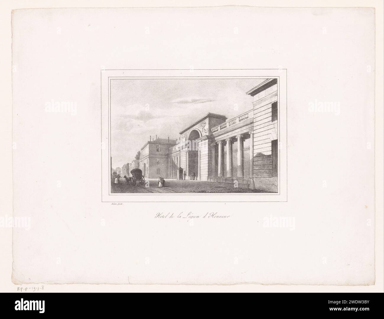 Blick auf das Hôtel de Salm in Paris, Ernest Jaime, 1812 - 1884 Druckpapierpalast Paris Stockfoto