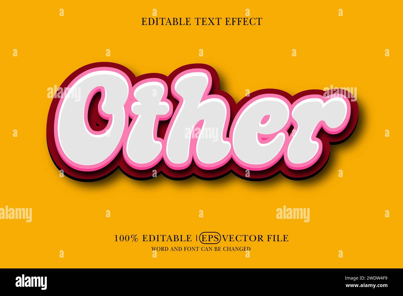 Texteffekt mit bearbeitbarem anderen 3D-Stil Stock Vektor