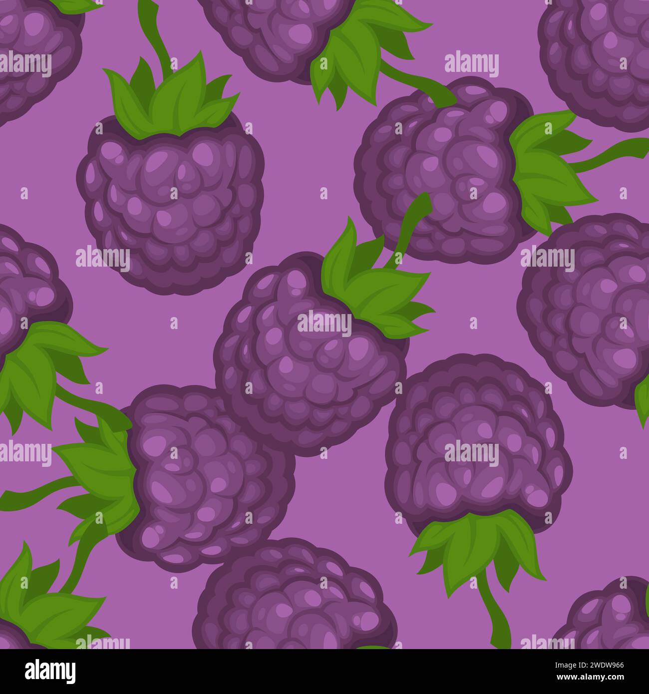Vector Blackberry nahtloses Muster mit Stock Vektor