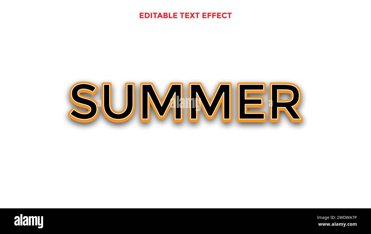 Bearbeitbarer Texteffekt – Retro-Sommertext im Grunge-Stil. Vektorabbildung. Stock Vektor