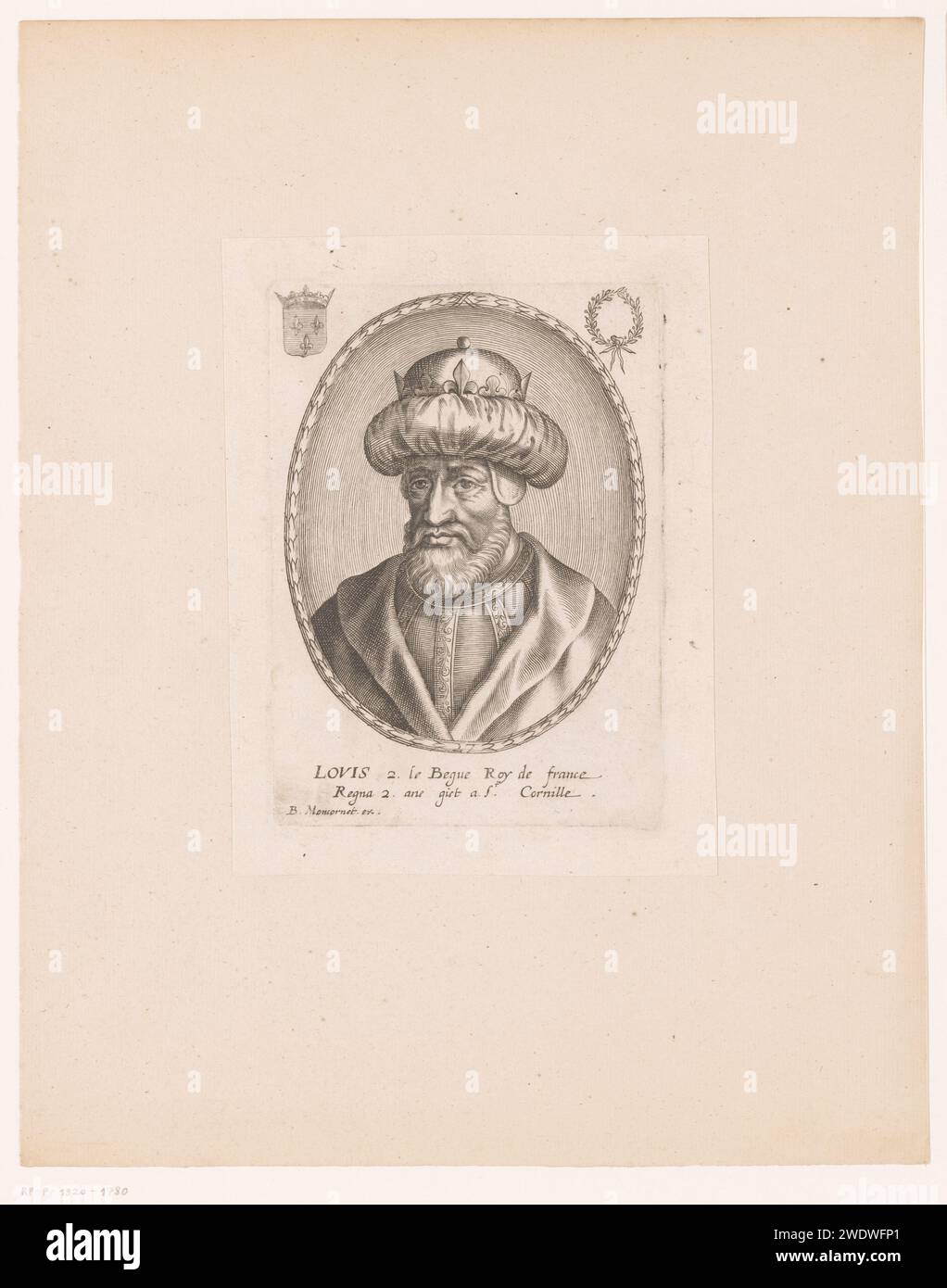 Porträt Ludwigs II. Von Frankreich, Anonym, Balthazar Moncornet, 1610 - 1668 Druck, unten nummeriert: 27. Pariser Papiergravur historischer Personen. king Stockfoto