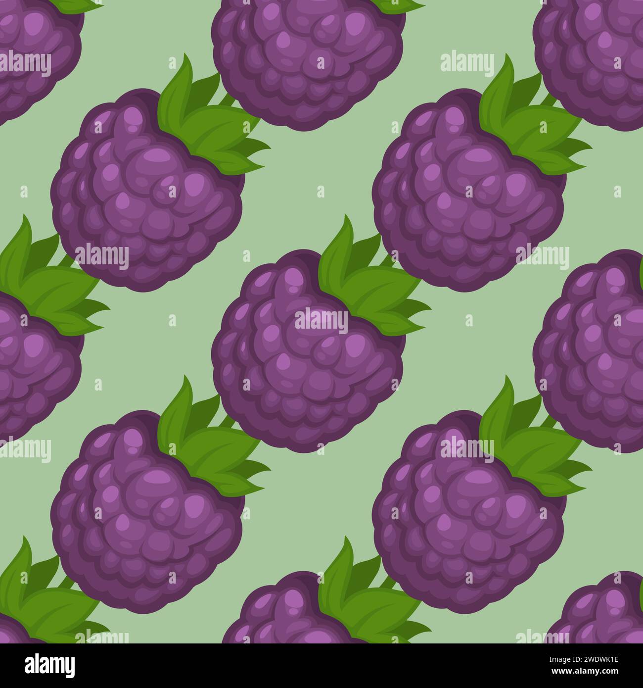 Vector Blackberry nahtloses Muster mit Stock Vektor