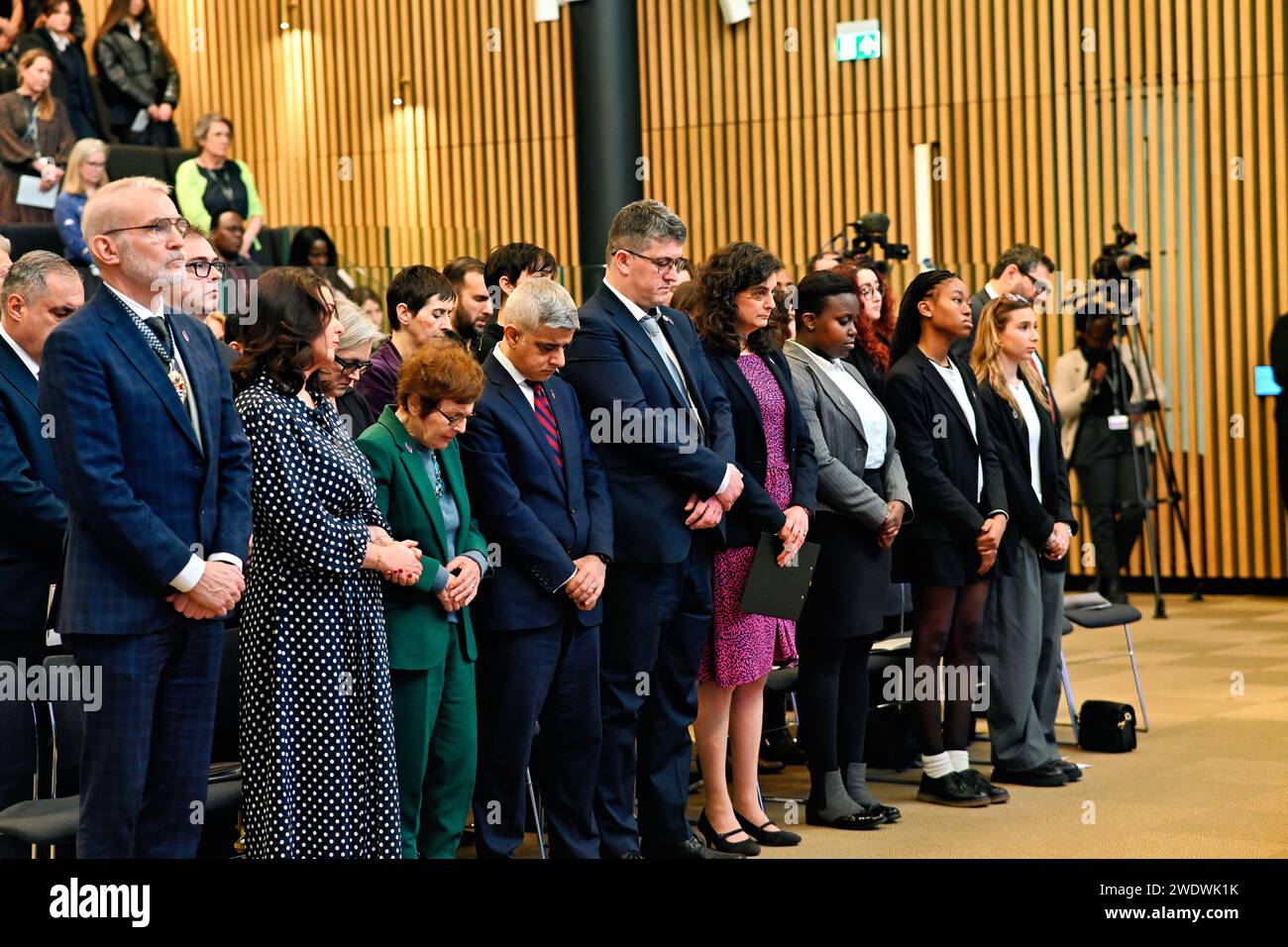 London, Großbritannien. Januar 2024. Der jährliche Gedenktag ist eine gemeinsame Veranstaltung mit dem Bürgermeister von London, London Assembly, Holocaust Educational Trust und dem Holocaust Memorial Day Trust, City Hall, Kamal Chunchie Way, London, Großbritannien. Quelle: Siehe Li/Picture Capital/Alamy Live News Stockfoto