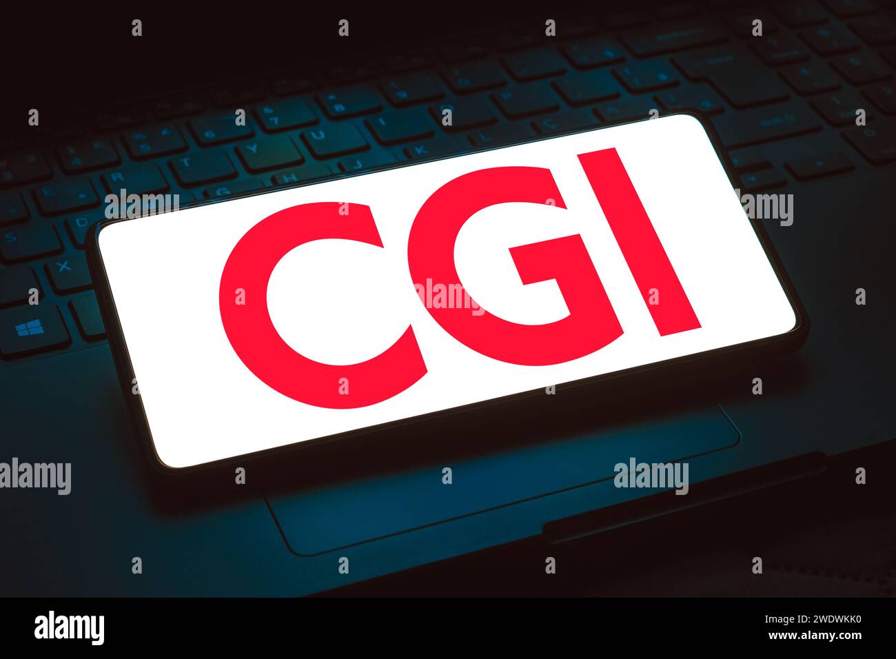 Brasilien. Januar 2024. In dieser Abbildung wird das CGI Inc-Logo auf einem Smartphone-Bildschirm angezeigt. (Foto von Rafael Henrique/SOPA Images/SIPA USA) *** ausschließlich für redaktionelle Nachrichten *** Credit: SIPA USA/Alamy Live News Stockfoto