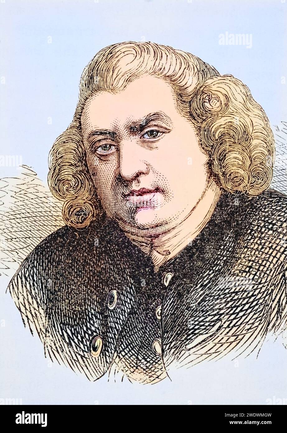 Samuel Johnson 1709 bis 1784. Englischer Dichter, Kritiker, Essayist und Lexikograf. Aus The National and Domestic History of England von William Aubrey veröffentlichte London um 1890, Historisch, digital restaurierte Reproduktion von einer Vorlage aus dem 19. Jahrhundert, Datum nicht angegeben Stockfoto