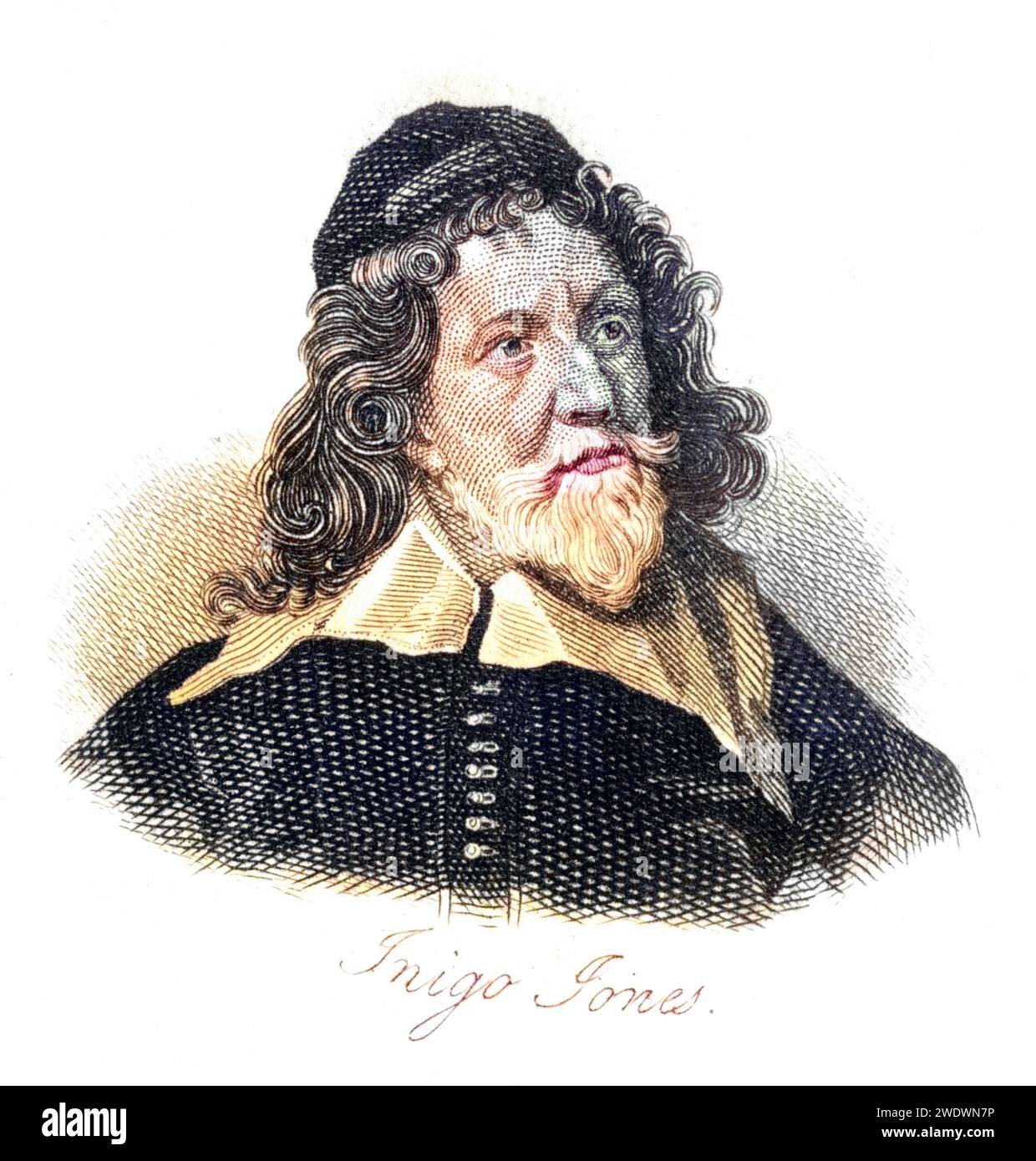 Inigo Jones 1573-1652 Maler, Architekt und Designer, historisch, digital restaurierte Reproduktion von einer Vorlage aus dem 19. Jahrhundert, Datum nicht angegeben Stockfoto