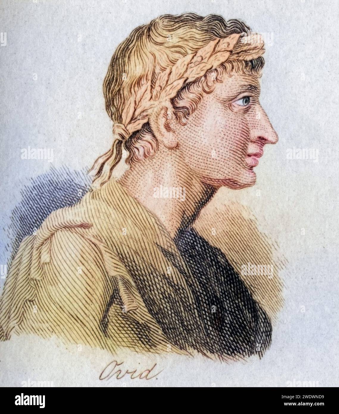 Ovid, Publius Ovidius NASO, 43 v. Chr. - 17 n. Chr. Römischer Dichter, Historisch, digital restaurierte Reproduktion von einer Vorlage aus dem 19. Jahrhundert, Datum nicht angegeben Stockfoto