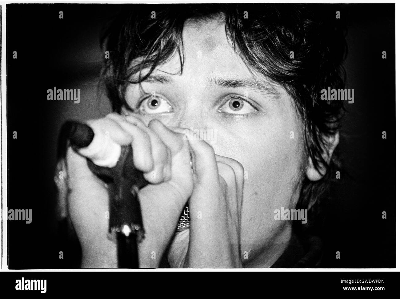 Ein junger Jaime Harding der Band Marion im Trinity Centre in Bristol England als Teil von BBC Sound City am 20. April 1995. Foto: Rob Watkins. INFO: Marion, eine britische Alternative-Rock-Band aus den 90er Jahren, wurde von Jaime Harding begleitet. Mit einem melancholischen, aber dynamischen Sound veranschaulichte ihr Album This World and Body ihren emotionalen Ansatz Stockfoto