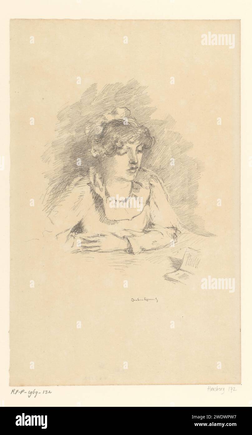 Leserin, Théodore Roussel, 1890 - 1894 Druckpapier Erwachsene Frau. Messwert Stockfoto